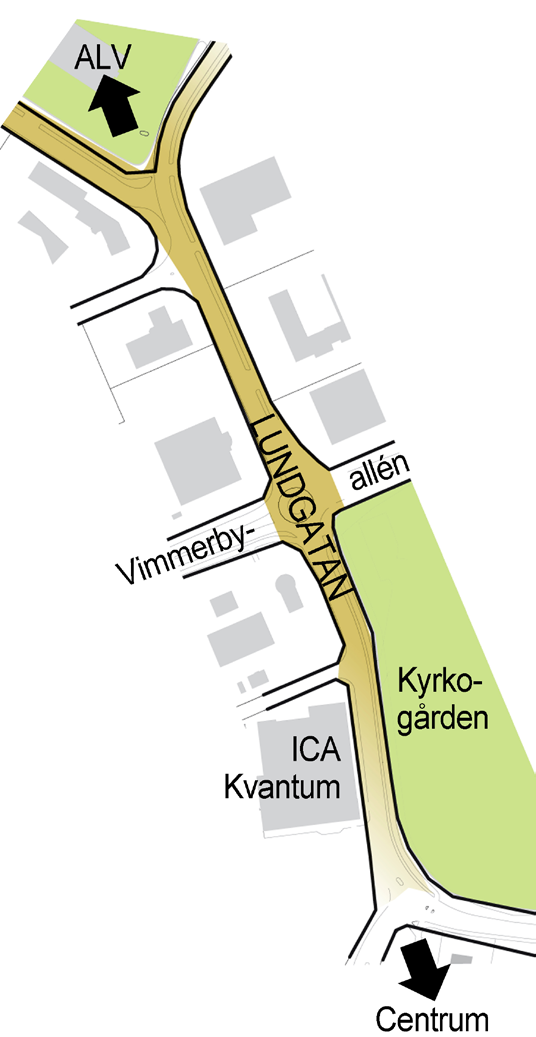 Lundgatan VISION Lundgatan är den mest naturliga och kortaste vägen mellan Astrid Lindgrens värld och stadskärnan.