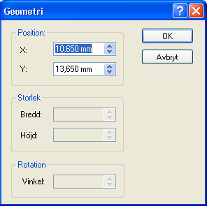 Geometri Bestäm elementens exakta position genom att ange ett värde eller använda piltangenterna. Egenskaper Välj färg och tjocklek för pennan.