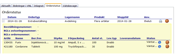 Det är möjligt att makulera hela ordern fram tills beställning skickas till RGL