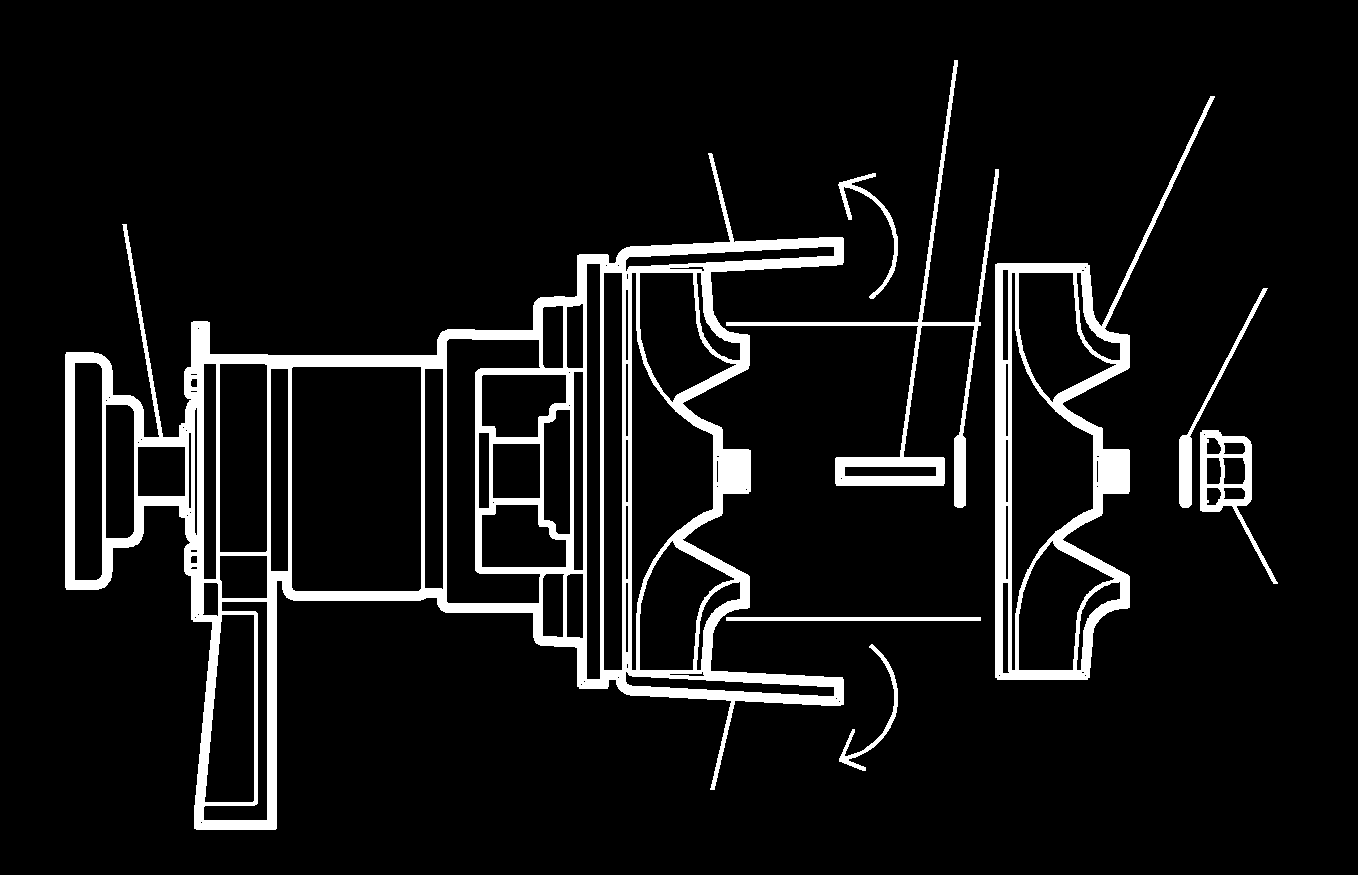 Underhåll (forts.) 1 2 1. Kofot (över) 2. Kofot (under) 4. Bänd loss pumphjulet från axeln med två kofötter på var sin motsatta sida. Sätt kofötterna mellan kåpan och pumphjulet.