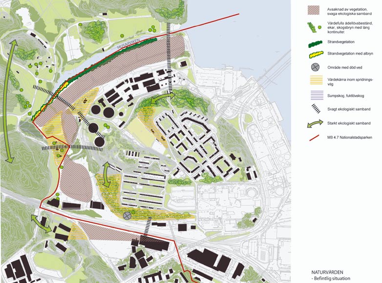 KONSEKVENSER Lokala naturvärden Hjorthagen är en äldre stadsförort från sekelskiftet som byggdes på höjden av ett tidigare skogsområde.