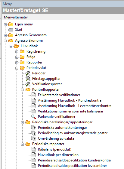 8. Periodavslut Periodavslutsmappen kan med fördel gås igenom steg för steg vid periodavslut. Exempelvis kan gamla perioder stängas och nya öppnas.