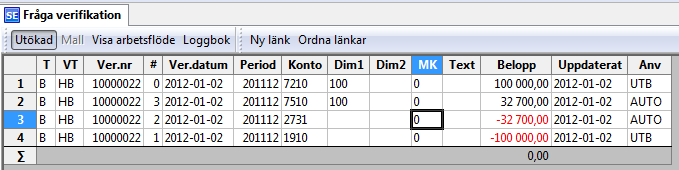 M Inställningarna är: Detta rensar transaktionstexten. De genererade verifikationerna märks med den automatiska bokföringens regelbeskrivningar. Behåll transaktionstexten.