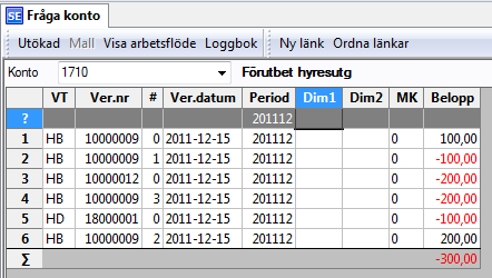 Resultat: Du kan kombinera hur många sökvillkor du vill i en och samma sökning. När du skrivit in samtliga villkor väljer du Sök för att se resultatet.