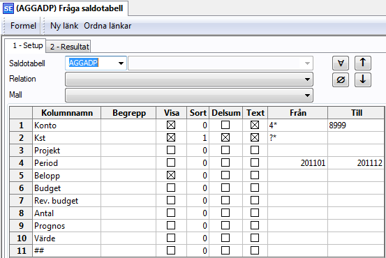 Om du i ditt frågeresultat på varje rad vill visa någon tilläggsinformation kan du med hjälp av formler skapa detta.