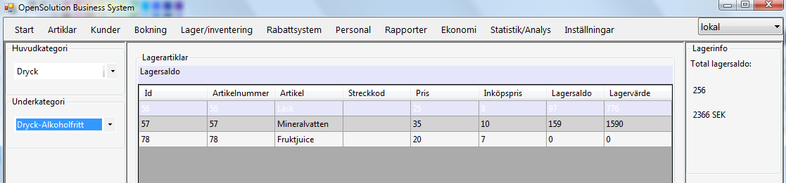 Registrera inköp Här kan du registrera de inköp du gör för att samtidigt hålla lagersaldot uppdaterat.