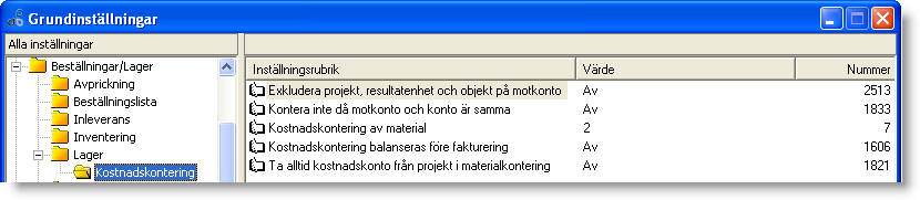 Obs! I "Inställning för Artikelgrupper" kan du ange en täckningsgrad per artikelgrupp. Denna kommer då att användas före denna inställning vid beräkning av inköpspris. 164. Vägt inköpspris.