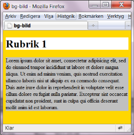 Textjustering Justera text med egenskapen text-align body{ h1{ h2{ p{ text-align:center; /* centrerar allt */ text-align:right; /* högerjusterar alla huvudrubriker */ text-align:left; /*