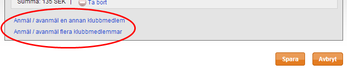 Anmäl en eller flera andra klubbmedlemmar På sidan där du bekräftar din anmälan kan du också anmäla flera deltagare från din klubb.