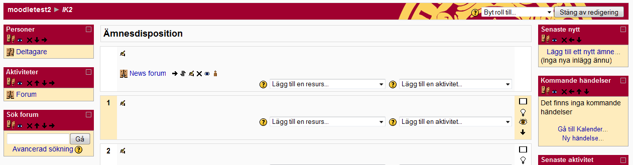 1. Börja använda Moodle: Logga in i och grunda en kurs i Moodle Logga in i Moodle via www.abo.fi/moodle > Moodles inloggningssida (moodle2.vasa.abo.fi).