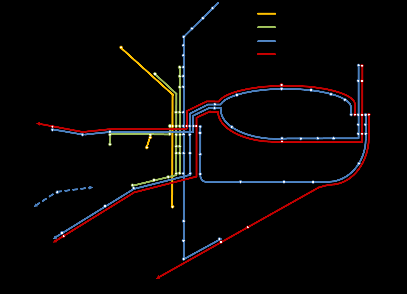 Figur 11: Vision för trafiken 2050. När Götalandsbanan via Jönköping är klar kommer fjärrtågstrafiken delvis lämna Västra stambanan.