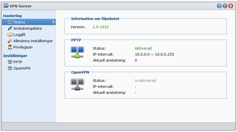 Bruksanvisning för Synology RackStation Felsökning Om du ser meddelandet "Ett nätverksfel uppstod" i Status fältet som anger att tjänsten QuickConnect har stoppats på grund av nätverksfel,