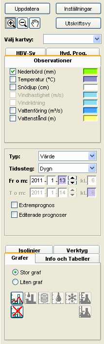 6 Verktygspanelen I stort sett allt kontrolleras och utförs från verktygspanelen i WebHyPro. Alla verktyg som kan användas återfinns här och är representerade med tryckknappar.