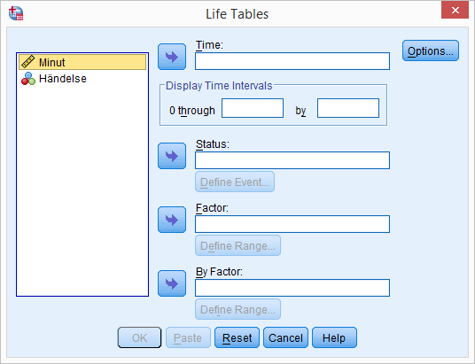 Life Table i SPSS Analyze