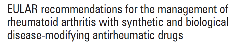 In patients responding insufficiently to MTX and/or other synthetic DMARDs with or without GCs, biological DMARDs should be started*; current practice would be to start a