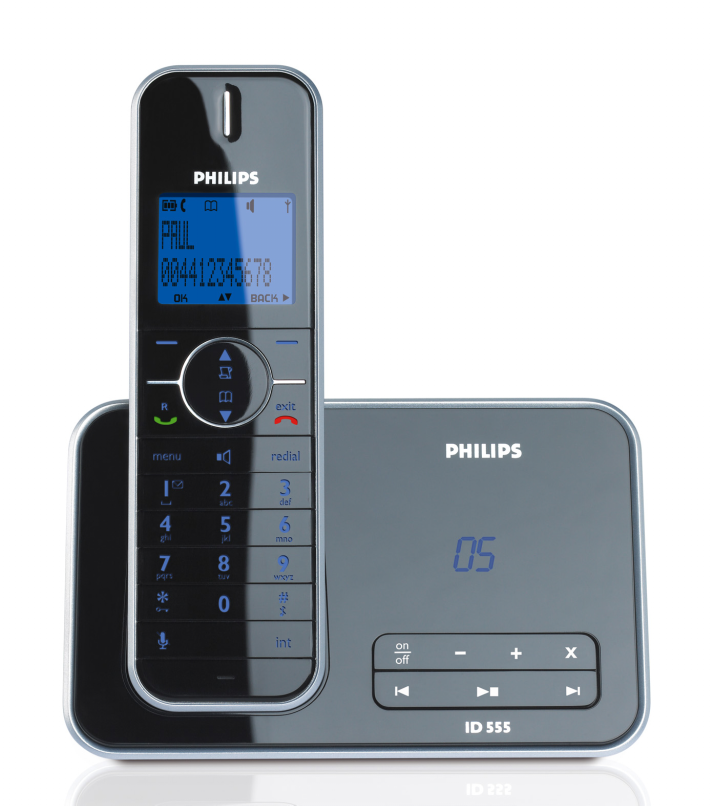 Registrera din produkt och få kundstöd på www.philips.com/welcome ID555 SE Telefonsvarare!