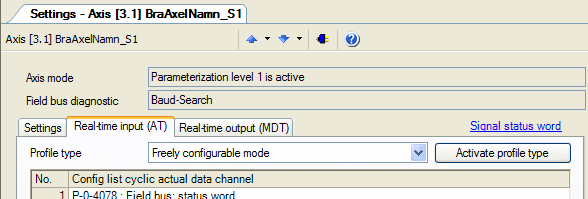 4.2.2 En kanal trådad och en kanal via masterkommunikation (enl. avsnitt 3.2.3) 1. Öppna inställningarna för masterkommunikationen genom att dubbelklicka på Settings under Master communication 2.