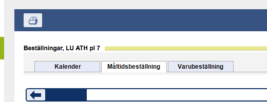 Om ni vill skriva ut och se vad ni beställt under en period eller dag samt skriva ut menyer s görs det genom att klicka på skrivarikonen.