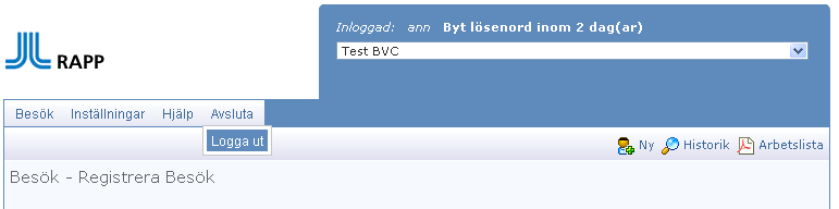 versioner. Användarnamn och lösenord får du genom, VASS 08-123 145 10 alt. vass.sllit@sll.se. Första gången du loggar in blir du uppmanad att byta lösenord innan du kan börja registrera besök.