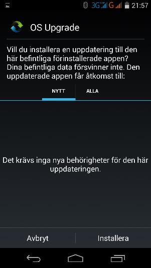 4.3 Uppdatera Via FOTA service Gå in på inställningar Om telefonen-system update- Remote updates Nu söker telefonen efter senaste uppdateringen.