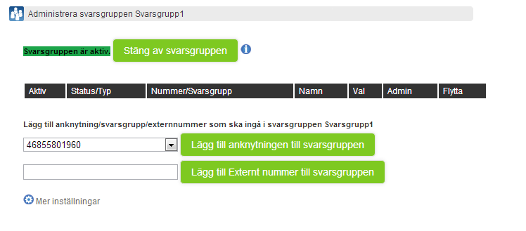 svarsgruppen SG privat. Möjligen kan man tänka sig att ha ett val 9 som istället för säljmenyn går tillbaka till huvudmenyn och i säljmenyljudfilen ha Tryck 9 för att komma tillbaka till huvudmenyn.