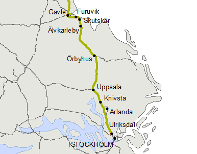 Ostkustbanan 2017 Nytt dubbelspår mellan Skutskär och Furuvik klart 2016