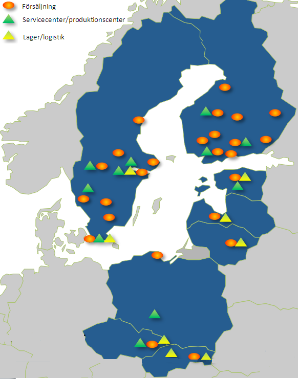 BE Group Geografisk översikt BE Group