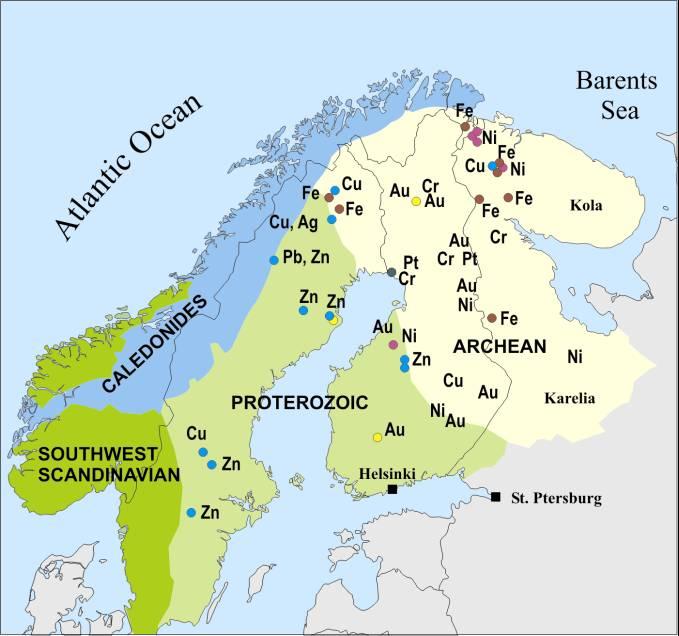 Förutsättningar ligger i geologin Geologin liknande med Kanada och Australien Under exploderat -