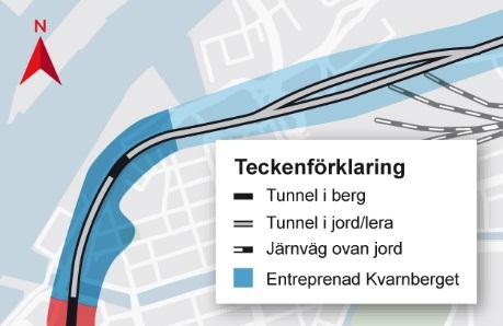 Entreprenad Kvarnberget är belägen mellan Lilla Bommen i norr och Residenset vid Södra Hamngatan i söder.