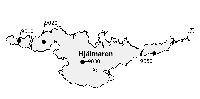 Delavrinningsområde F, Hjälmaren Allmänt Hjälmaren kan delas upp i mer eller mindre avgränsade bassänger (Figur 39). I Hemfjärden och Mellanfjärden står Svartån för ca 90 % av tillrinningen.