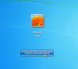 Växla användare Om ni är flera som delar dator finns det numera möjlighet att växla användare utan att den inloggade användaren behöver logga ut