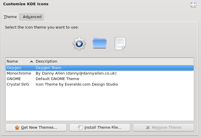 1 Ikoner 1.1 Inledning KDE levereras med en full uppsättning ikoner i flera olika storlekar.