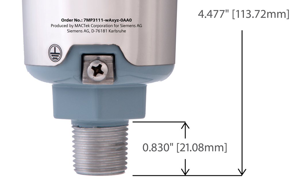 8. Mekanisk 8.1.1 Dimensionsritning 1/2 "NPT-HANE Dimensionerna är i inches (millimeter) 8.1.2 Kapsel SITRANS AW210 hölje är ett gjutet, lågkoppar, aluminiumhölje som skyddas av en RoHS korrosionsresistent-beläggning och polyuretan lackfärg.