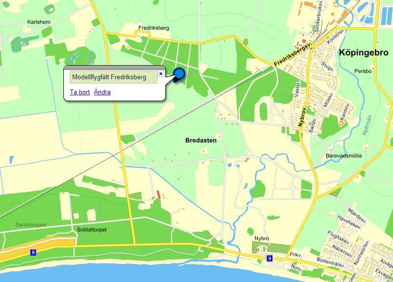 Hitta till flygfältet! Fredriksbergs modellflygfält finns ca 8 km öster om Ystads centrum.