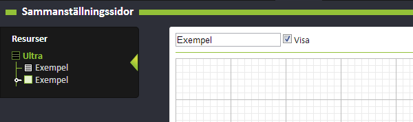 6 Sammanställningssidor Sammanställningssidor är sidor som samlar kanaler, parametrar, kurvor och databaser. Här kan man se deras värden och ändra inställningar på dem.