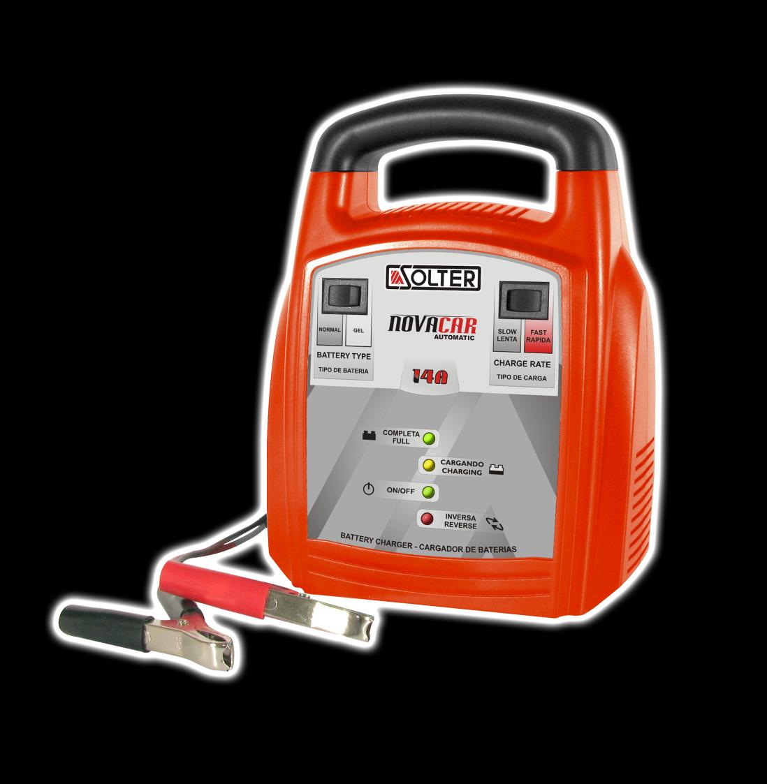 Automatisk batteriladdare 12A RMS (8A DC) NOVACAR 14A Lämplig för alla typer