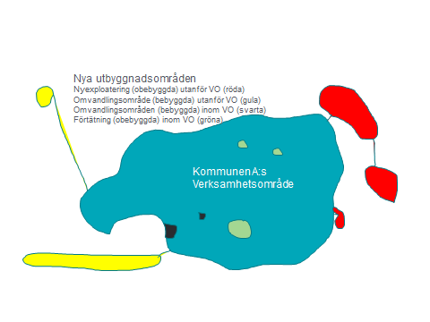 2 permanentboende). De kan ligga nära eller långt från befintligt verksamhetsområde, omfatta många fastigheter eller få, ligga utsträckt eller mer koncentrerat.