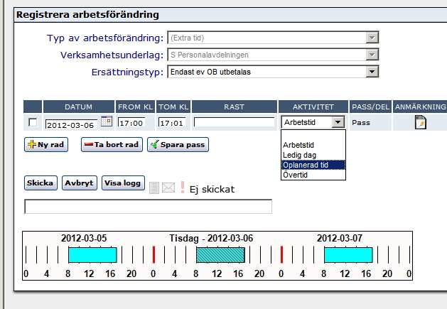 För Er som har flytande/ej planerad tid i schemat Barnomsorgspersonal lägger in t ex apt som ingår i den oplanerade