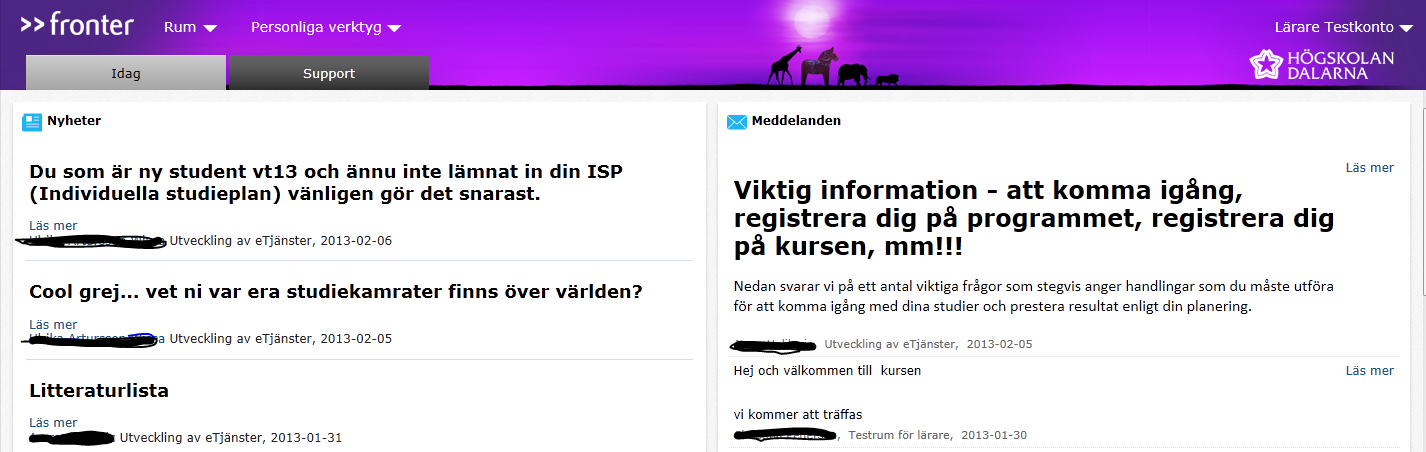 I Fronter finns det också ett supportrum där du kan ställa frågor samt ta del av material i form av manualer och instruktionsfilmer. Vi skapar kontinuerligt nytt material till stöd för användare.