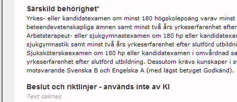 När du har arbetat klart med fliken Allmänt ska du spara de inlagda uppgifterna genom att klicka på någon av de två Sparaknapparna (en i den övre delen av sidan och en längst ner).