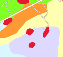 Natur Området består till största delen av brukad jordbruksmark där terrängen mest är helt plan. Marken består i huvudsak av lerig morän med inslag av berg.