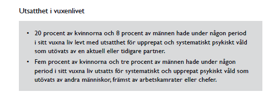 Nationellt centrum för kvinnofrid (NCK) presenterade den 26 februari rapporten Våld och hälsa En befolkningsstudie om kvinnors och mäns våldsutsatthet samt kopplingen till hälsa i Sveriges riksdag.