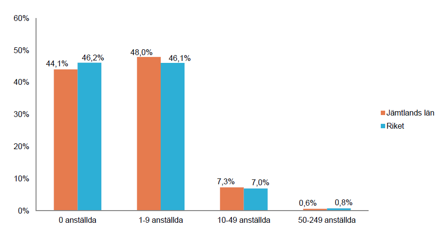 Företagens storlek 211 Siffrorna på de tre kommande sidorna kommer från Tillväxtverkets rapport Företagens villkor och