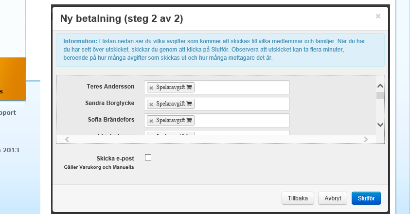 SKRIV IN FÖRFALLODATUM SKRIV IN BENÄMNING. NÄSTA.