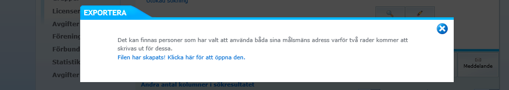 Det går att exportera betalstatus och betaldatum. KLICKA PÅ OK EXCELFILEN SKAPAS. HA TÅLAMOD.