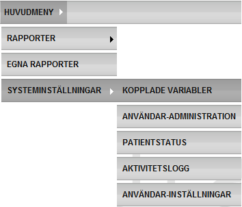 Administratörens uppgifter 1.Matchning i systeminställningar: I det här avsnittet har du som administratör möjlighet att ange vad era beteckningar har för betydelse, så att Rave3 kan tolka det.