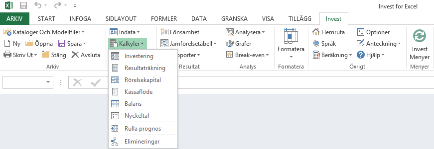 Rulla prognos Funktionen är tillgänglig i Pro- och Enterpriseversionen av Invest for Excel. Med den här funktionen kan man skapa en rullande prognos, d.v.s. en tidsram som är konstant men som flyttas fram i tid när nya aktuella siffor är tillgängliga.