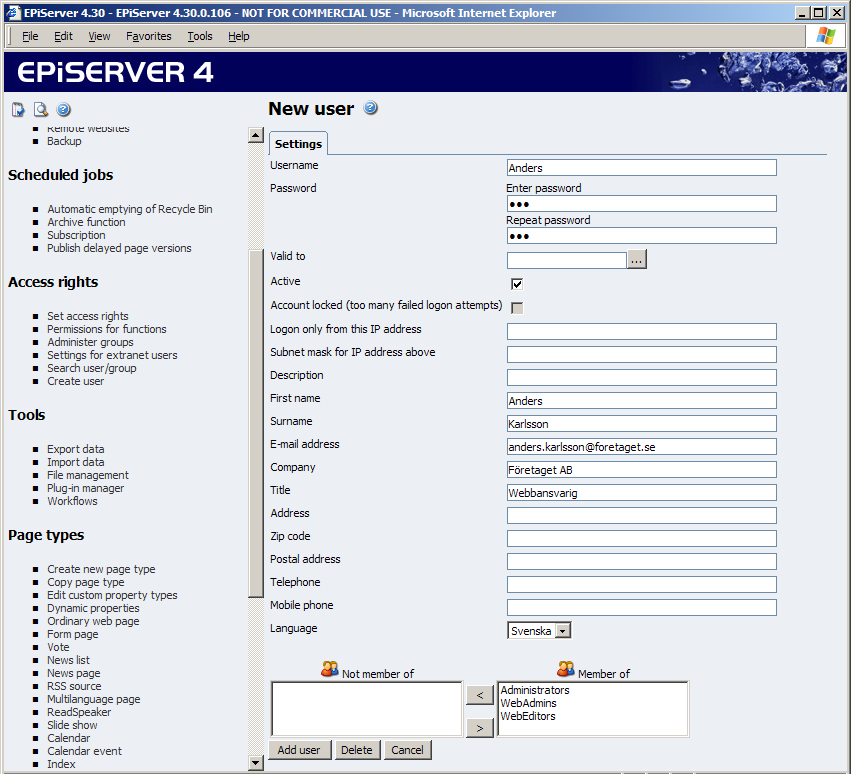 36 Administratörshandbok EPiServer 4.