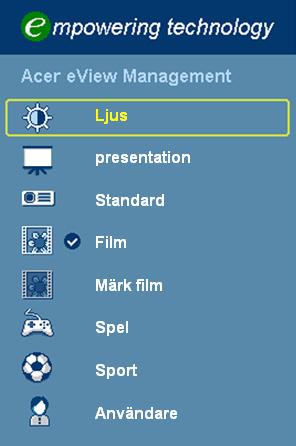 16 Acer Empowering-teknologi Empowering -knapp Acer Empowering-knappen tillhandahåller tre unika Acer-funktioer: "Acer eview Management", "Acer etimer Management" och "Acer epower Management".