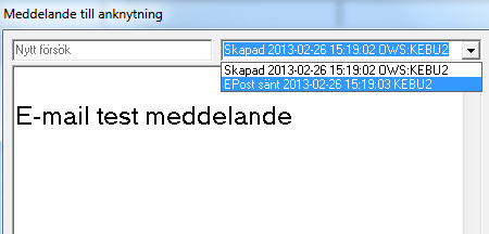 Det finns mer information om meddelandet. Dubbelklicka på ett SMS, för att se följande tidpunkter Skapad: Tid och signatur hos den som skrev och skickade SMS:et från telefonistplatsen.